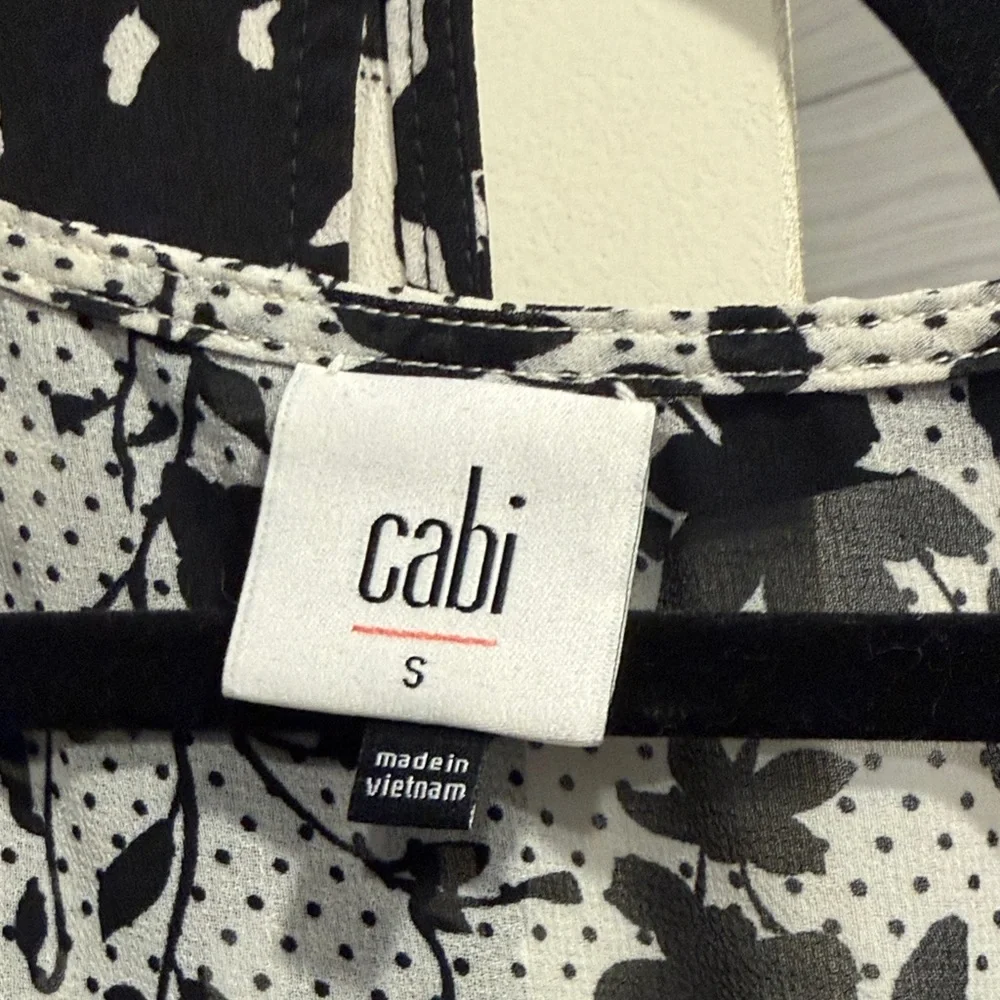 Lot of 4 CAbi Women's Blouses - Orange , Blue, Black, White Floral Set - Picture 2 of 9